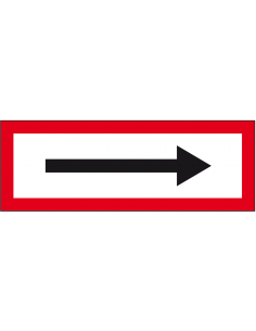 Bord pijl brandweer, 105 x 297 mm, kunststof