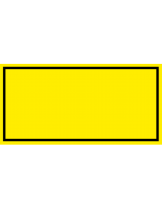 Blanco waarschuwingssticker, rechthoek, geel zwart, blanco te beschrijven