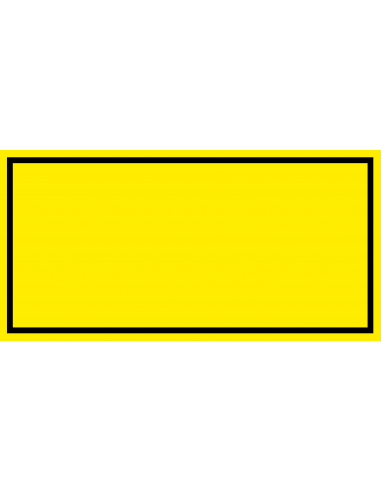 Blanco waarschuwingssticker, rechthoek, geel zwart, blanco te beschrijven