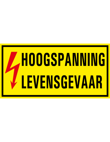 Hoogspanning levensgevaar sticker