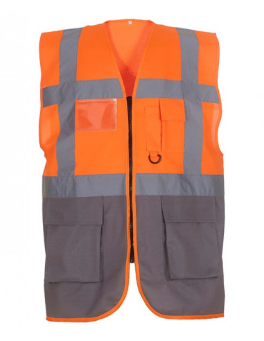 Veiligheidshesje met rits oranje, grijs kopen?