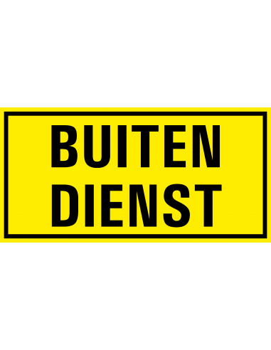 Buiten dienst sticker, geel zwart
