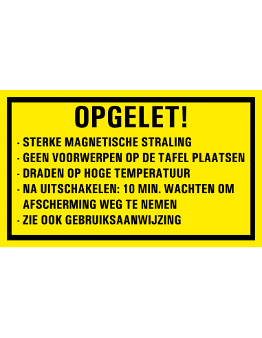 Bord met tekst 'Opgelet' kunststof 250 x 150 mm