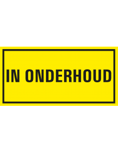 In onderhoud bord met tekst, kunststof