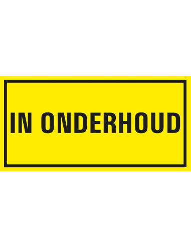 In onderhoud bord met tekst, kunststof