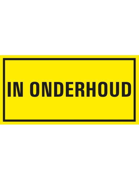 In onderhoud bord met tekst, kunststof