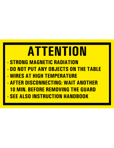 Attention bord met tekst, geel zwart