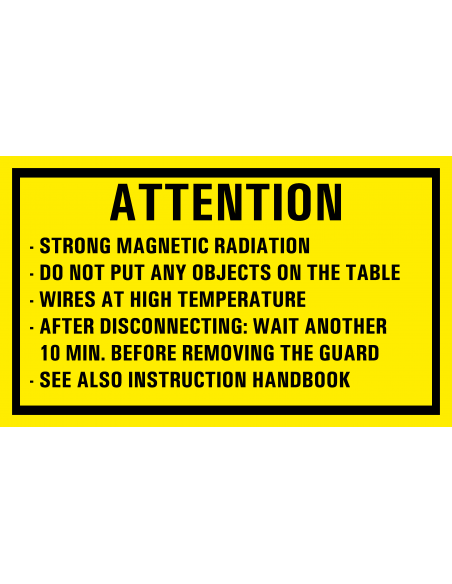 Attention bord met tekst, geel zwart