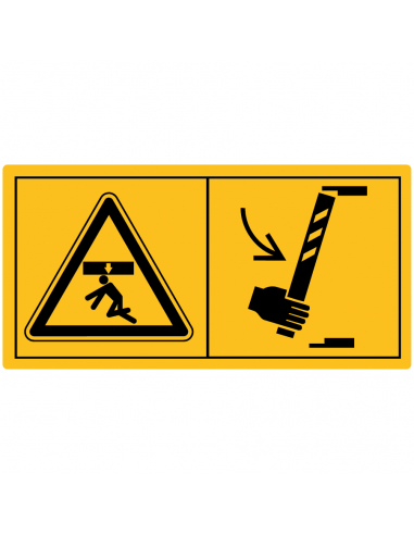 Combinatie-etiket plaats eerst een veiligheidsstuk voor het betreden van de gevarenzone, geel zwart