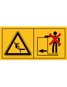 Combinatie-etiket niet toegestaan om op het platform mee te rijden, geel zwart