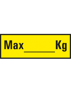 Sticker 'maximaal .... kilo', beschrijfbaar