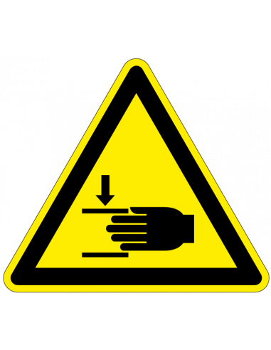 Waarschuwingssticker 'Waarschuwing voor handbeklemming' op rol, ISO 7010, W024