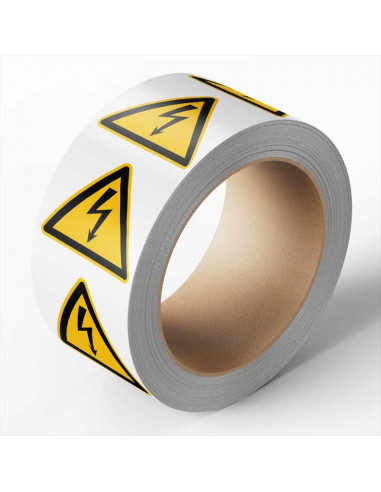 100 elektrische spanning stickers op rol, ISO 7010, W012