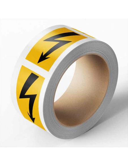 Waarschuwingssticker gevaar voor elektrische spanning, 500 stuks op rol