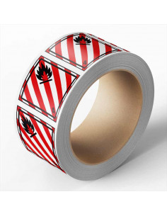 ADR klasse 4.1 sticker, zelfklevend papier, 1000 op rol, vierkant, rood wit