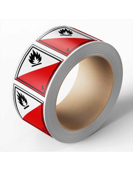 ADR sticker klasse 4.2 zelfontbrandende stoffen, zeewaterbestendig op rol