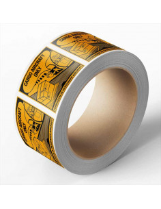 Cargo aircraft only sticker, zelfklevend papier, 1000 op rol, geel zwart, rechthoekig