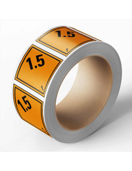 ADR sticker klasse 1.5 explosieve stoffen, zeewaterbestendig op rol