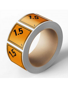 ADR klasse 1.5 sticker, zelfklevend papier, 1000 op rol, oranje zwart, vierkant