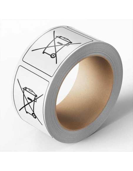 WEEE-etiket sticker zonder Balken, 25 m op rol