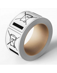 WEEE-etiket stickers met Balken, 25 meter op rol