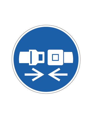 Veiligheidsgordel verplicht sticker op rol, 25 meter, M020