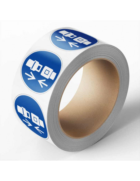 Veiligheidsgordel verplicht sticker op rol, 25 meter, M020