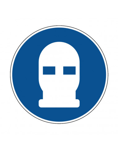 Bivakmuts verplicht bord, kunststof, blauw wit, rond, bivakmutspictogram