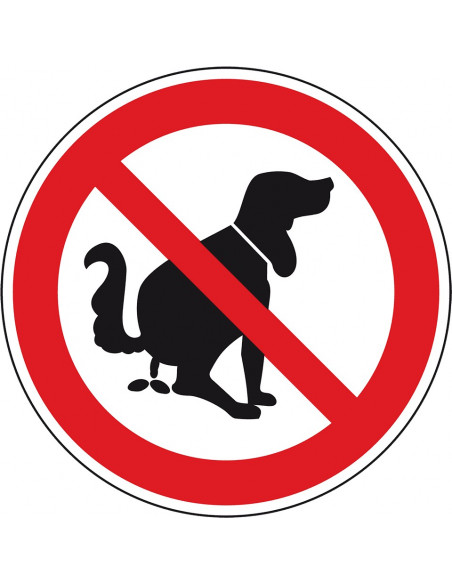 Voordeelset verboden te poepen voor honden bord, buispaal en scharnierbeugel
