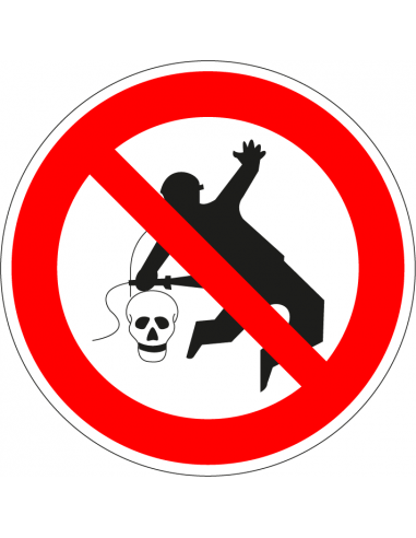 Niet met perslucht reinigen sticker, rood wit, pictogram verboden te reinigen met perslucht, rond