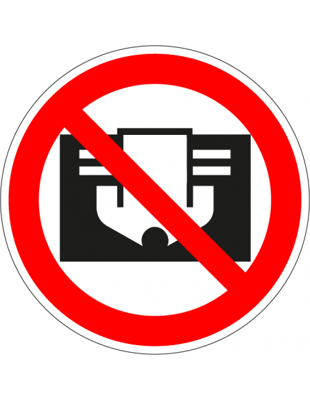 Niet afdekken sticker, rood wit, pictogram niet afdekken, rond