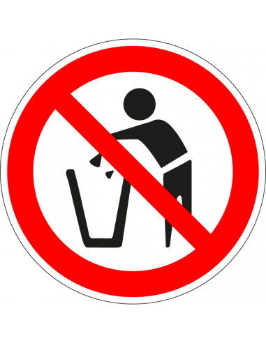 Niet weggooien sticker, rood wit, pictogram niet weggooien, rond