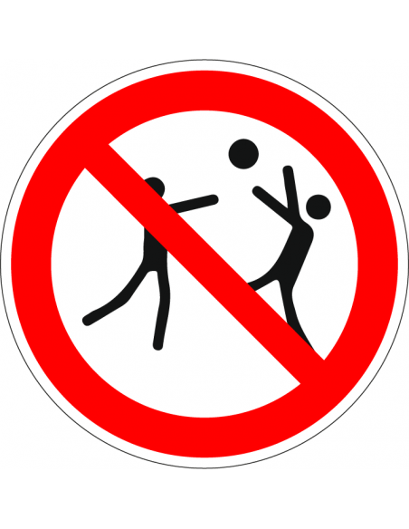 Verboden te spelen bord, kunststof, rood wit, pictogram verboden te spelen, rond