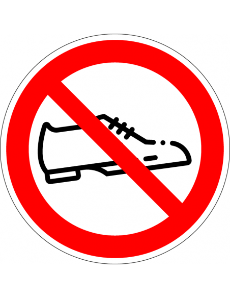 Schoenen uit bordje, kunststof, rond, rood wit, schoen symbool