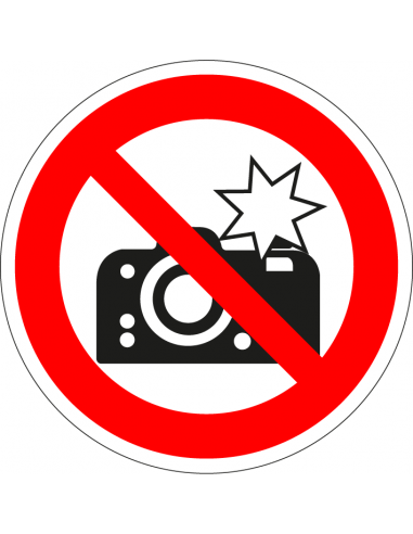 Verboden te flitsen bord, kunststof, rood wit, picogram flitsende camera, verbodsbord