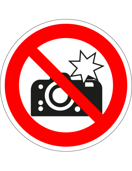 Verboden te flitsen bord, kunststof, rood wit, picogram flitsende camera, verbodsbord