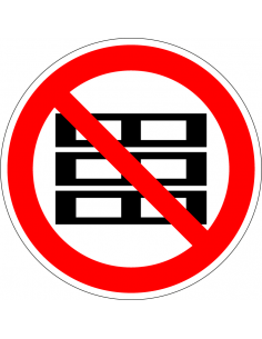 Verboden pallet te plaatsen bord, kunststof, rood wit, pictogram pallet