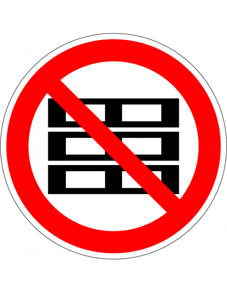 Verboden pallet te plaatsen sticker, rood wit, pictogram pallet, niet verplaatsen