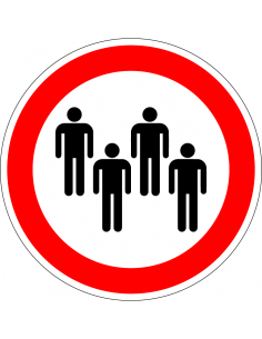 Verboden voor groepen bord, kunststof rood wit zwart, verbodsbord