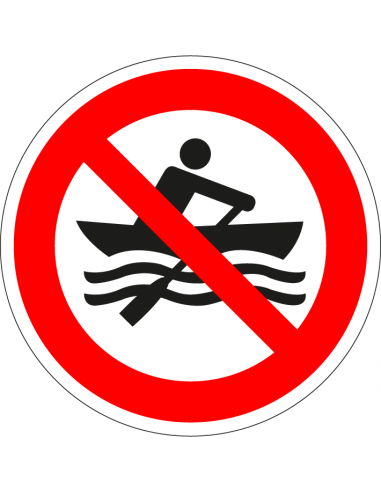 Verboden te roeien sticker, ISO 7010, P055, rood wit, rond