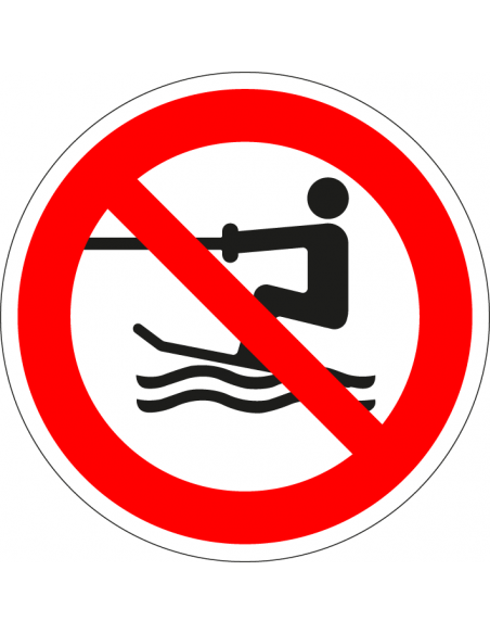 Geen voortgetrokken wateractiviteiten bord, kunststof, P058, rood wit