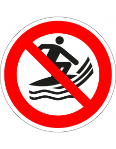 Verboden te surfen sticker, ISO 7010, P059