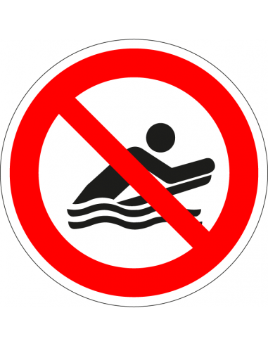 Verboden te bodyboarden bord, kunststof, P063, rood wit