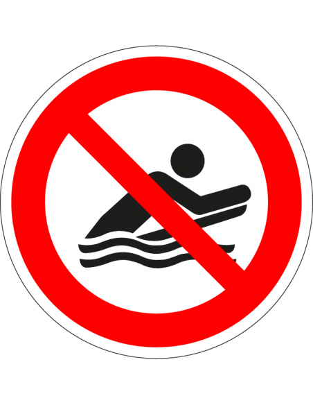 Verboden te bodyboarden bord, kunststof, P063, rood wit