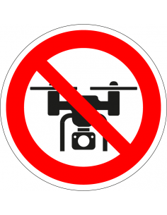 Verboden voor drones bord, kunststof, rood wit, verbodsbord