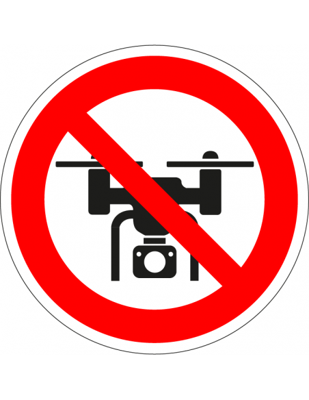 Verboden voor drones bord, kunststof, rood wit, verbodsbord