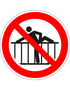 Verboden over hek te klimmen bord, kunststof, P071, rood wit, pictogram hek, verbodsbord