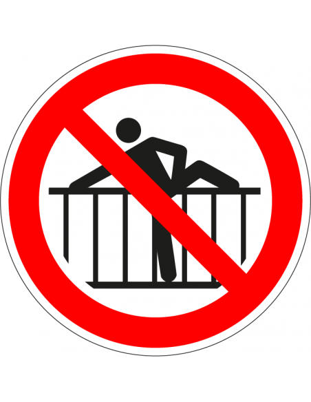 Verboden over hek te klimmen bord, kunststof, P071, rood wit, pictogram hek, verbodsbord