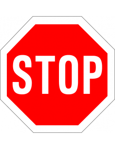 Stop sticker, rood wit, verkeerssticker