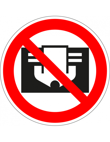 Niet afdekken bord, kunststof, rood wit, pictogram niet afdekken, rond